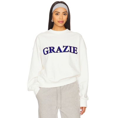 [冬季新品]Araminta James GRAZIE美式字母印花卫衣REVOLVE保暖