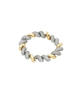 Eddie Borgo SMALL TWO TONE PAVÉ TORSADE 链式手镯 Metallic Si