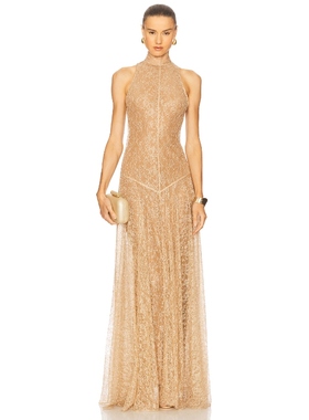 DE LA VALI FOEHN 长裙 棕黄色REVOLVE小众新款