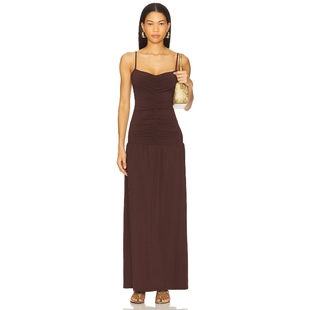 Scoop Front Maxi Dress WeWoreWhat 棕色REVOLVE小众新款 Ruched