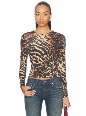 ALLSAINTS KATLYN 上装 棕色 y2k辣妹风REVOLVE小众新款