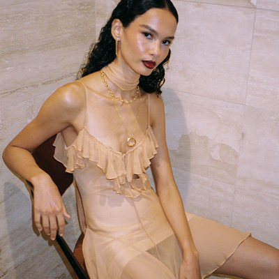 [冬季新品]DE LA VALI HARMATTAN 连衣裙 棕黄色REVOLVE小众