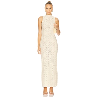 House of Harlow 1960 CLAUDINA 长裙象牙白REVOLVE新款