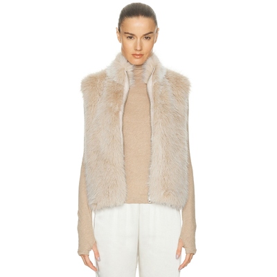 吴千语同款REVOLVE环保皮草立领高级感马甲静奢柔软保暖冬季新款