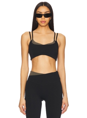 P.E Nation DISTORTION 运动胸罩 黑色REVOLVE小众新款