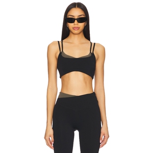 P.E Nation DISTORTION 运动胸罩 黑色REVOLVE小众新款