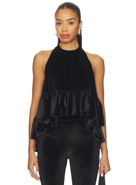 [冬季内搭]Azeeza WINSTON 天鹅绒上装黑色REVOLVE小众新款