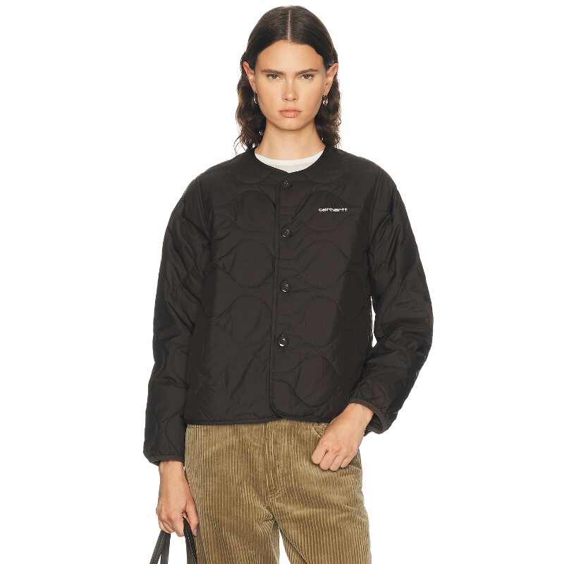 Carhartt WIP黑色夹克纽扣短款修身简约风外套秋冬新品REVOLVE