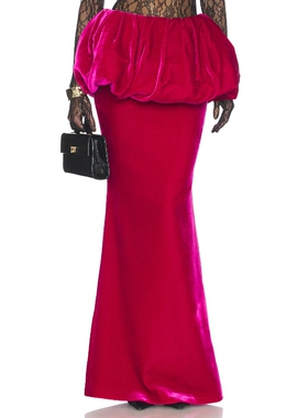 The New Arrivals by Ilkyaz Ozel GALINA 丝绒裙 桃紅色REVOLVE