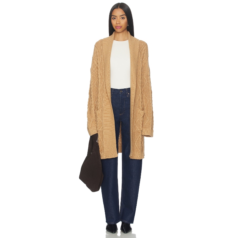 525 America PEGGY 开衫 棕黄色REVOLVE小众新款