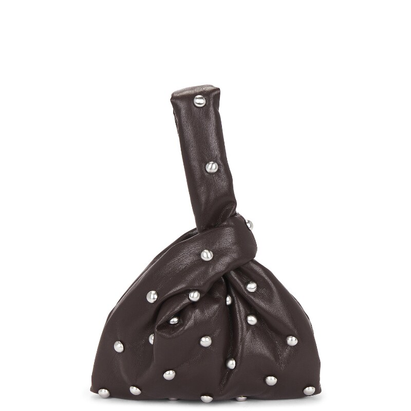 Nanushka JEN 手拿包 Chocolate,Metallic SilverREVOLVE小众新款