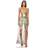 London Dress Vida Jaded Backless Maxi 绿色revolve小众新款