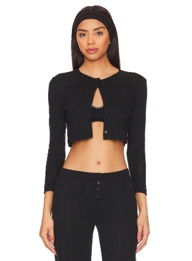 Cou Cou Intimates 黑色开衫轻薄网眼短款上衣REVOLVE小众新款