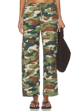 MOTHER THE DRAWN HALF PIPE ANKLE 长裤 绿色 迷彩印花REVOLVE