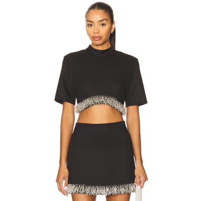 [春季新品]SIMKHAI JALEN 短款上装 黑色REVOLVE小众