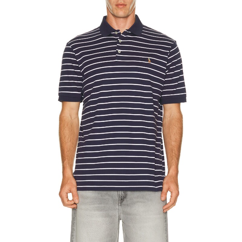 Polo Ralph Lauren藏青色上衣条纹通勤风早秋新品T恤REVOLVE