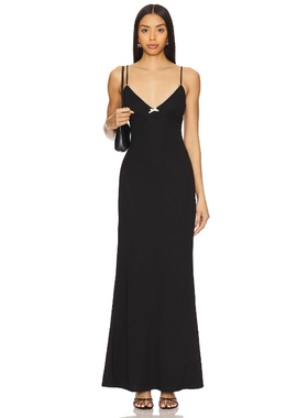 MORE TO COME 性感吊带连衣裙黑色收腰显瘦长裙REVOLVE