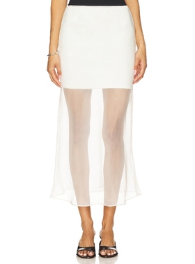 [冬季新品]Line & Dot DENMAN 半身裙 白色REVOLVE小众新款