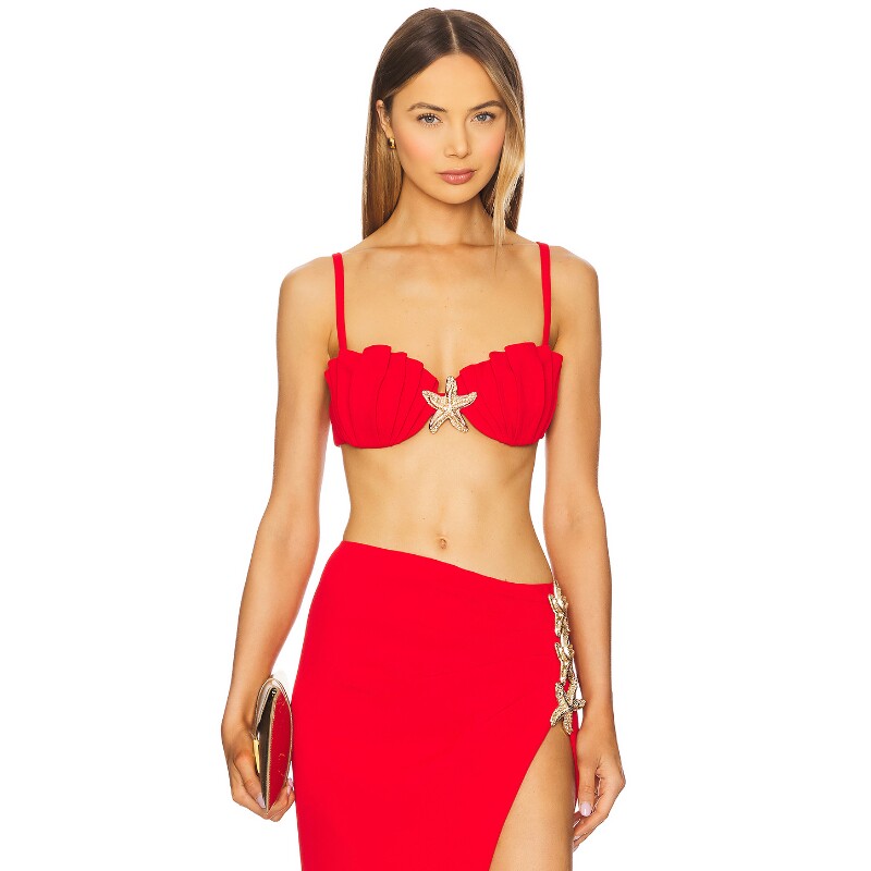 Lovers and Friends红色上衣细肩带甜美早秋新品吊带REVOLVE