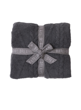 Barefoot Dreams CC FISHERMAN CABLE THROW 休闲装饰毯 深绿色RE