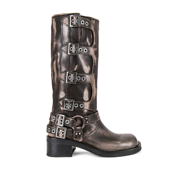 Steve Madden 骑士靴金属扣女士长筒靴冬季复古长靴女款REVOLVE