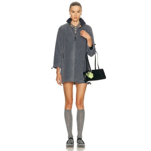 [春季新品]Sandy Liang 复古风卫衣裙子半拉链短裙REVOLVE小众