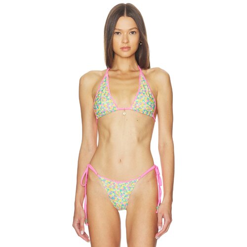 Kulani Kinis Decorative Bind Tie Halter Bikini Top revolve小