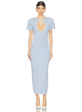 Rowen Rose 镂空超长连衣裙 Baby BlueREVOLVE