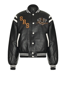 True Religion 真实信仰 RETRO 学院风夹克 黑色REVOLVE冬季保暖