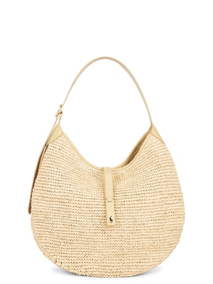 Polo Ralph Lauren Raffia Leather Medium Shoulder Bag revolve