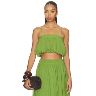 y2k辣妹风REVOLVE小众新款 AMUR 绿色 上装 SONIA