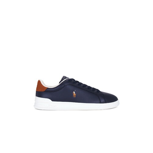 Polo Ralph Lauren藏青色皮革运动鞋系带运动板鞋秋冬新品REVOLVE