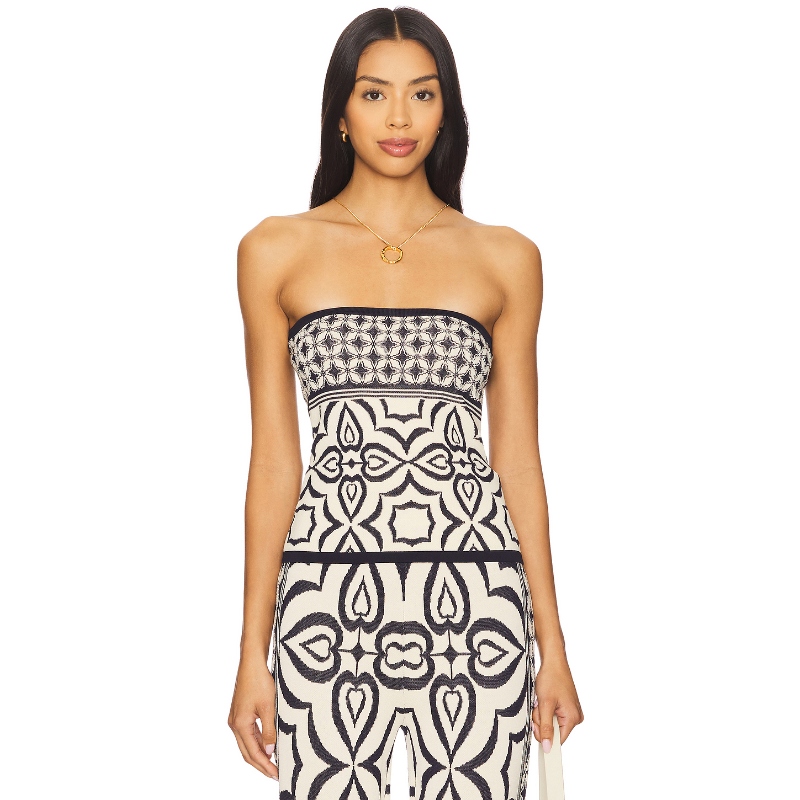 MISA Los Angeles NESSA 贴身上衣 奶油色 y2k辣妹风REVOLVE小众