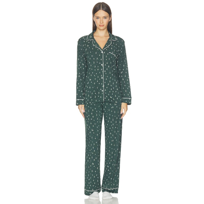 eberjey GISELE 长睡衣套装 绿色 秋冬新品REVOLVE