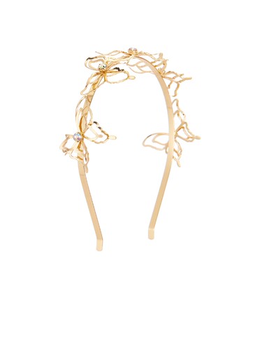 [春季新品]Ettika金色发箍蝴蝶镂空镶钻甜美修身上装REVOLVE