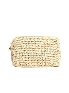 [冬季新品]Stoney Clover Lane复古风米色编织化妆包REVOLVE