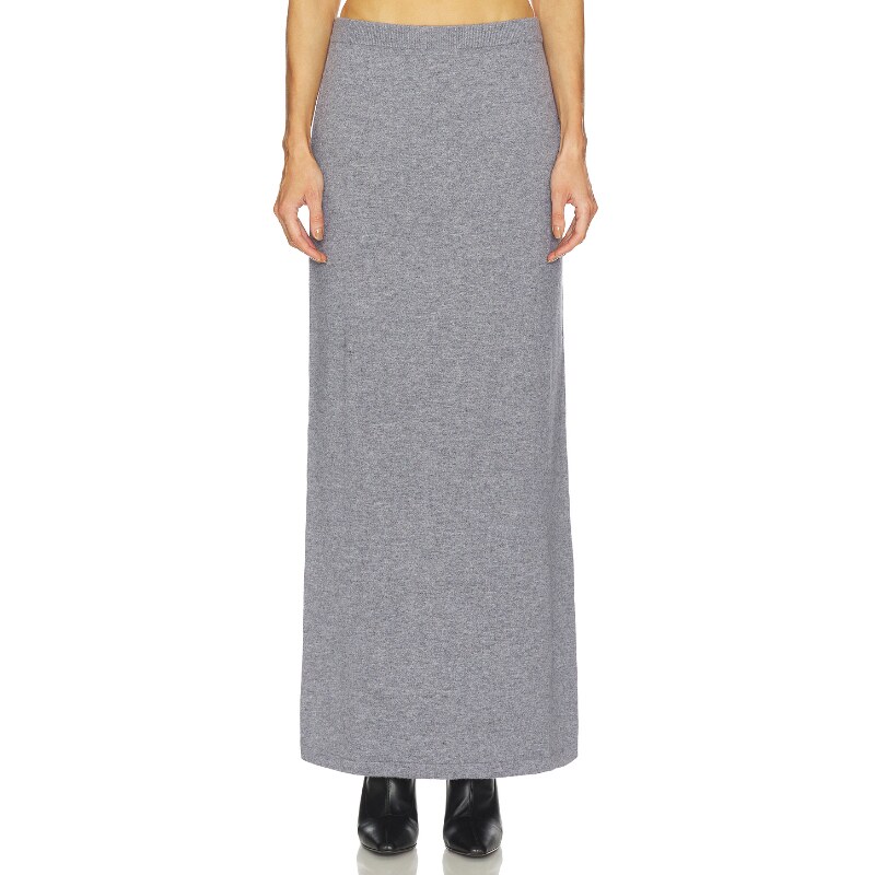 SRG长裙灰色松弛风针织高腰直筒半身裙REVOLVE