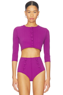 Lisa Marie Fernandez 开衫 紫色revolve小众新款