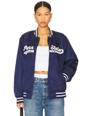 Hype and Vice 飞行员夹克 藏青色 运动复古风REVOLVE小众新款