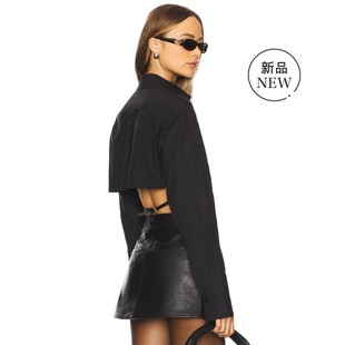 [春季新品]Courtney Zheng 黑色y2k辣妹长袖上衣REVOLVE冬季保暖