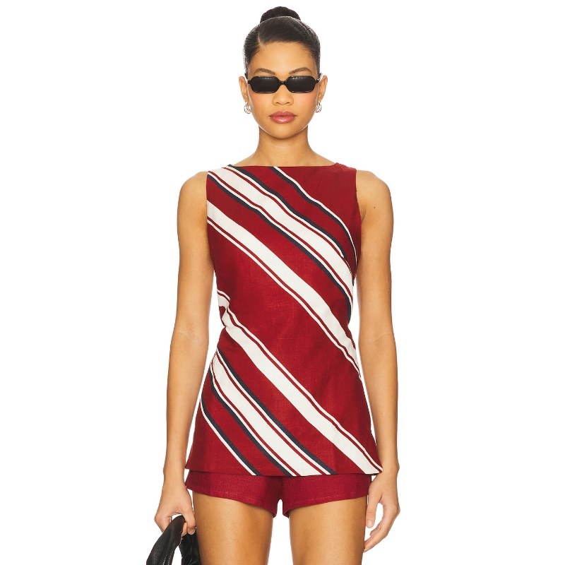 FAITHFULL THE BRAND MIEL 无袖上装 红色REVOLVE小众