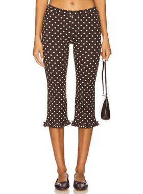 Rat Boi RUFFLE 卡普里裤 棕色 美式休闲风 REVOLVE小众新款