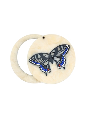 Solar Eclipse Hand-painted Swallowtail Compact Mirror  revol
