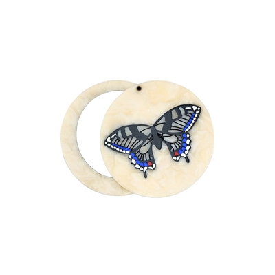 Solar Eclipse Hand-painted Swallowtail Compact Mirror  revol