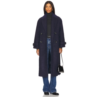 HEARTLOOM CHRISTIE 寒冬保暖大衣 藏青色 老钱风REVOLVE小众新款