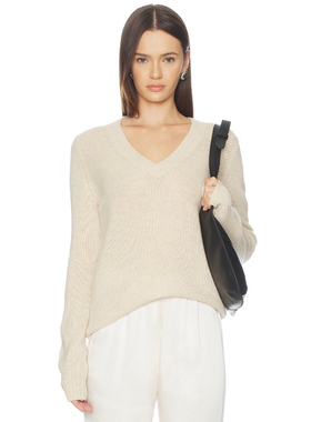 Enza Costa Cashmere V-Neck Pullover 米色REVOLVE小众冬季保暖