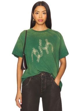 [冬季内搭]Found LUCKY 图案T恤 绿色辣妹风短袖上衣REVOLVE新款