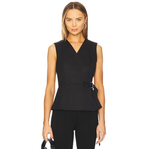 Theory Sleeveless Wrap Top 黑色 y2k辣妹风REVOLVE小众新款