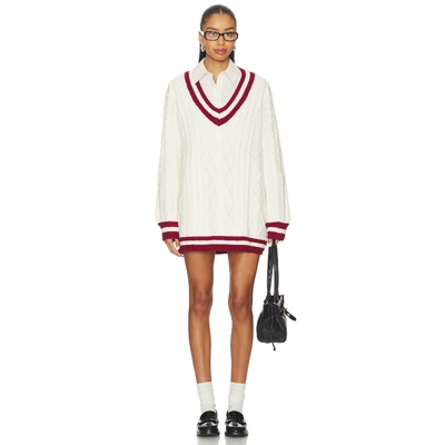 [冬季新品]Show Me Your Mumu 白色毛衣中长款学院风上衣REVOLVE