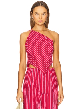 Line & Dot CLAUDINE 无袖上装 红色 y2k辣妹风REVOLVE小众新款